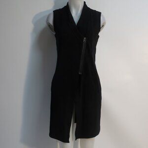 NWT Womens 209 wst 38 New York Black Faux Suede Long Semi Zip Vest/Dress XS